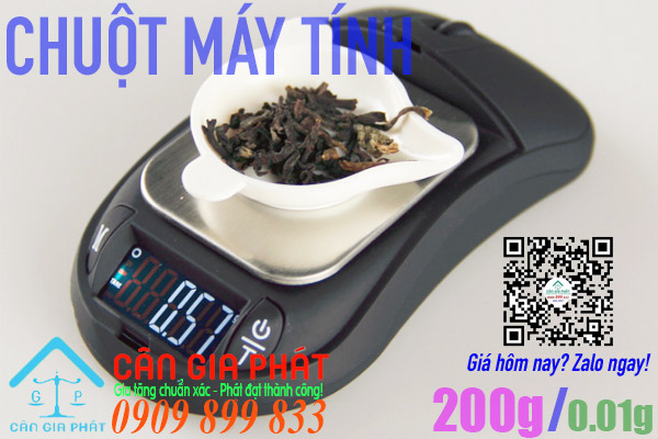 Cân điện tử chuột máy tính 200g cân vàng