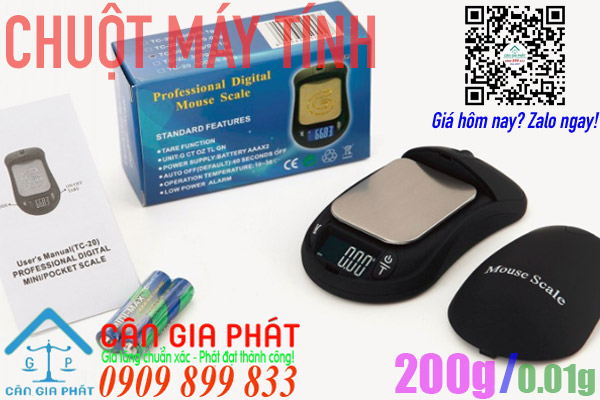 Cân tiểu ly 200g hình chuột máy tính - cân mini 200g