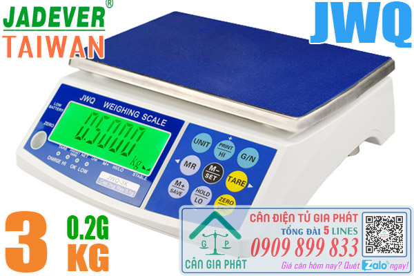 Cân điện tử 3kg JWQ - giá cân điện tử Jadever JWQ 3kg bao nhiêu?