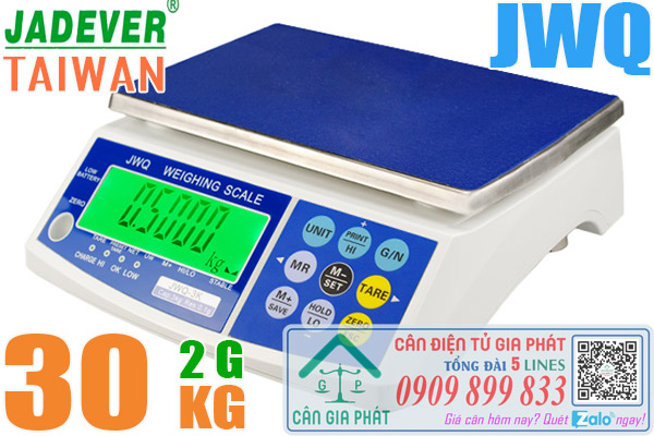 Cân điện tử 30kg JWQ - giá cân điện tử Jadever JWQ 30kg bao nhiêu?