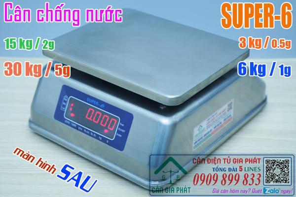 Cân điện tử chống nước Super-6 30kg cân 2 màn hình trước sau