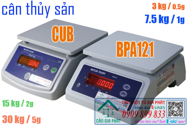 Cân điện tử chống nước CUB 7.5kg và cân điện tử BPA121 7.5kg