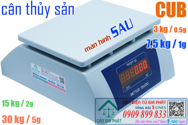 Cân thủy sản Mettler Toledo CUB 3kg tốt hơn cân điện tử inox Super-6 3kg