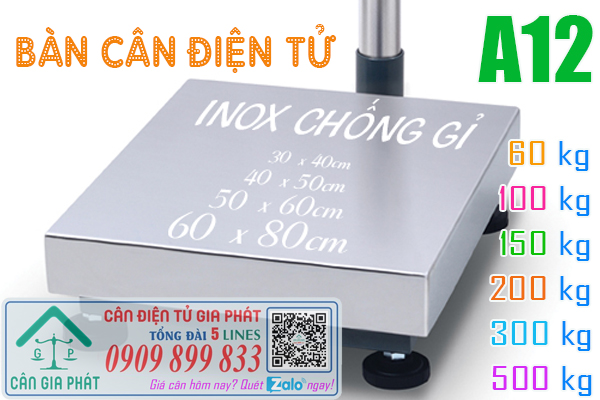 Bàn cân điện tử A12 60kg 100kg 150kg 200kg 300kg 500kg