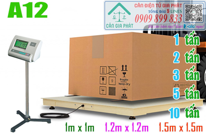 Cân sàn điện tử A12 - 1 tấn - 2 tấn - 3 tấn - 5 tấn - 10 tấn