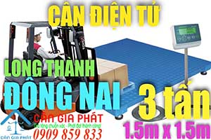 Cân điện tử ở Long Thành Đồng Nai, giao cân điện tử JWI-3000 3 tấn 1.5m x 1.5m