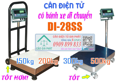 Cân điện tử Di-28SS 150kg 200kg 300kg 500kg có bánh xe di chuyển