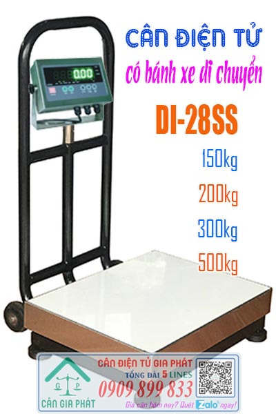 Cân điện tử Di-28SS 150kg 200kg 300kg 500kg có bánh xe di chuyển