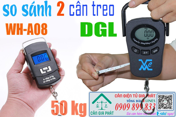 Cân treo xách tay WH A08 và cân treo điện tử DGL 50kg