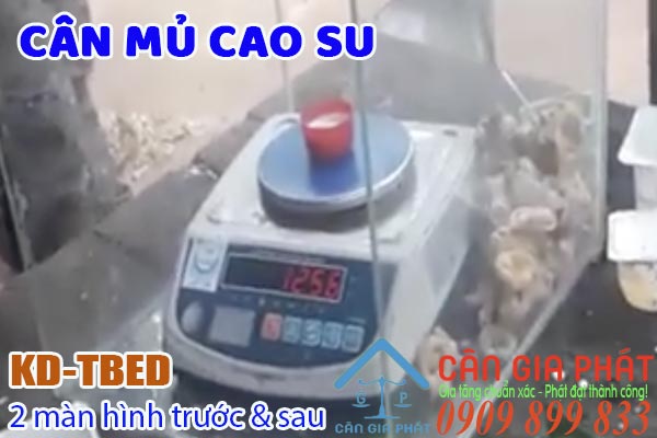 Cân mủ cao su KD-TBED 2 màn hình led đỏ trước sau