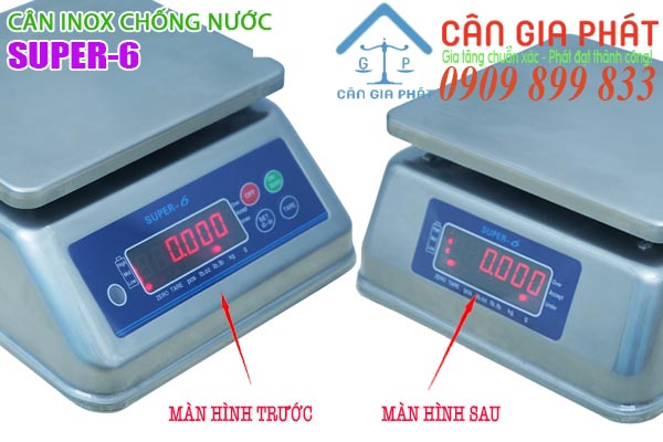 Cân điện tử Super-6 3kg 6kg 15kg 30kg 2 màn hình trước sau