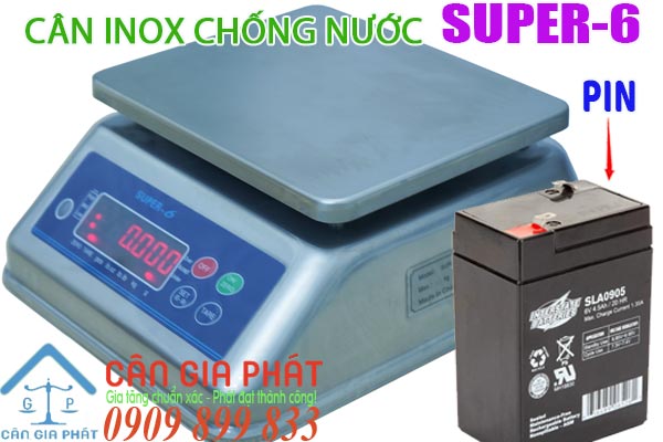 Pin cân điện tử Super-6 3kg 6kg 15kg 30kg pin cân điện tử 6V