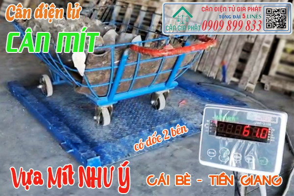 Cân điện tử 500kg 1 tấn cân mít - Vựa mít Như Ý ở Cái Bè Tiền Giang