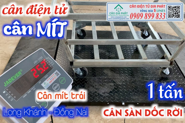 Cân điện tử 300kg 500kg 1 tấn có dốc cân mít ở Đồng Nai