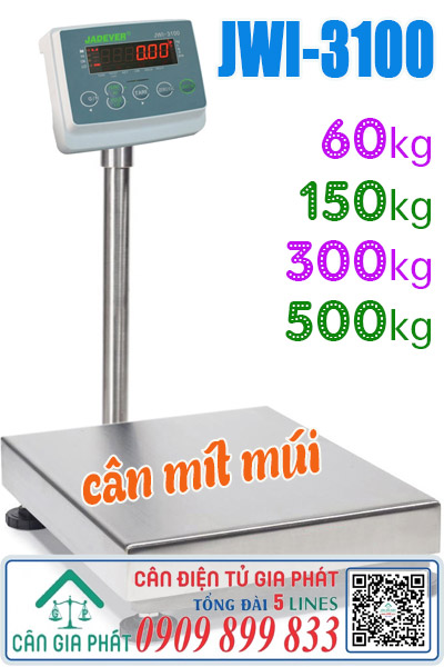Cân điện tử 150kg 300kg 500kg cân mít ở Đồng Nai - cân điện tử JWI-3100