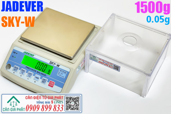 Cân điện tử Jadever SKY-W 1500g cân mẫu giấy mẫu vải 0.05g