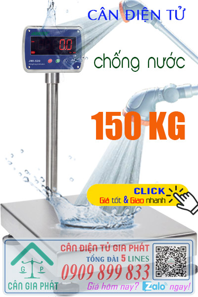 Cân điện tử 150kg inox chống nước - cân thủy sản chống nước