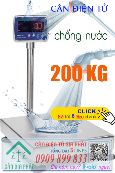 Cân điện tử 200kg inox chống nước - cân thủy sản chống nước