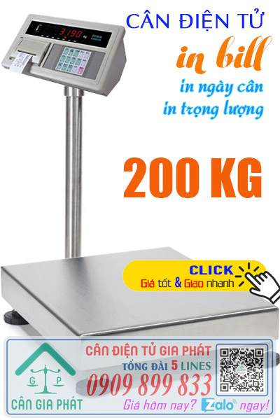 Cân điện tử 200kg in bill in hóa đơn in trọng lượng
