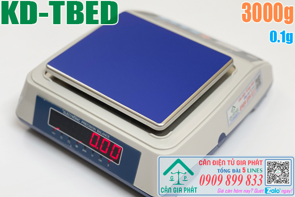 Cân điện tử KD-TBED 3000g 2 màn hình số trước sau