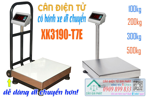 Cân điện tử YH-T7E có bánh xe di chuyển 100kg 200kg 300kg 500kg