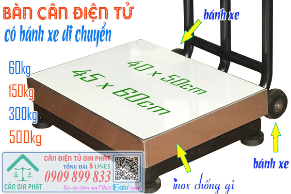 Bàn cân điện tử JWI-3100 có bánh xe 60kg 150kg 300kg 500kg