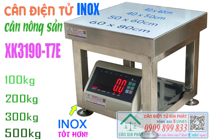 Cân điện tử inox T7E 100kg 200kg 300kg 500kg cân nông sản