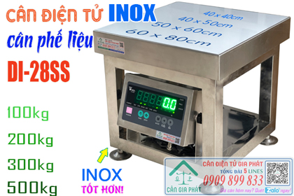 Cân điện tử inox DI-28SS cân phế liệu 100kg 200kg 300kg 500kg
