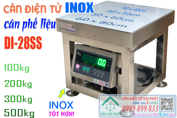 Cân điện tử DI-28SS INOX cân phế liệu 100kg 200kg 300kg 500kg