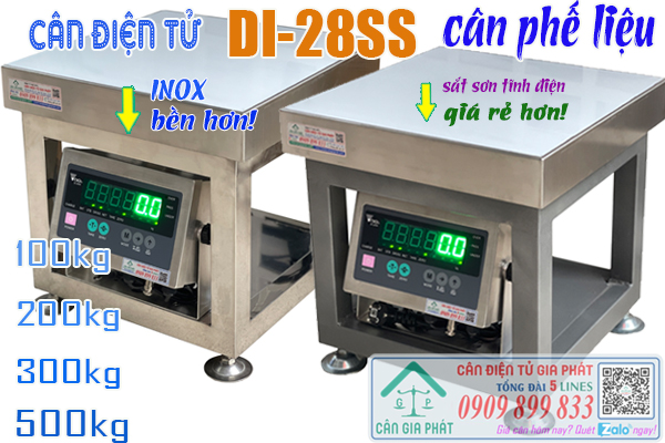 Cân điện tử DI-28SS inox cân phế liệu 100kg 200kg 300kg 500kg