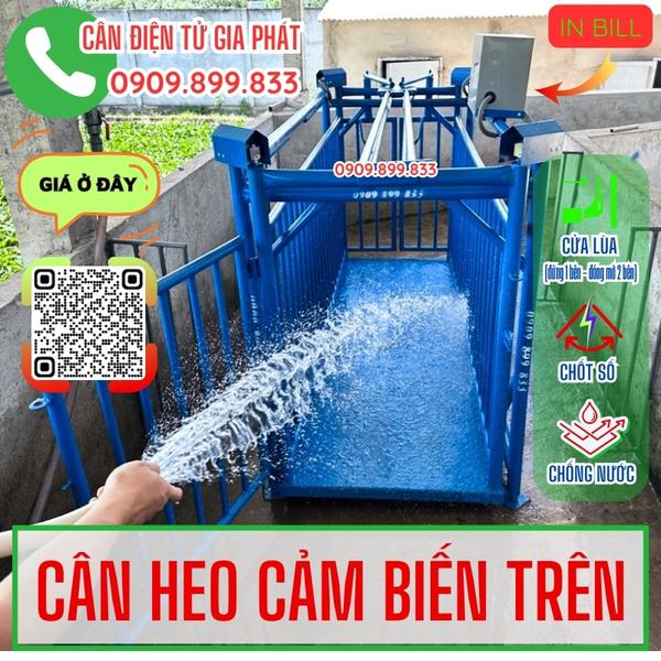 Cân heo điện tử 1 tấn - 4 con - có máy in - cảm biến trên & chống nước