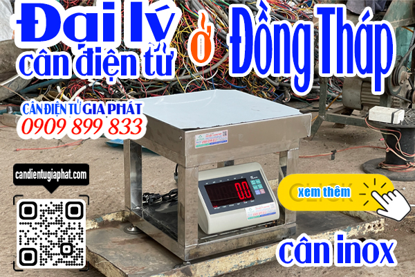 Đại lý cân điện tử Đồng Tháp - cân điện tử inox 100kg 200kg 300kg 500kg