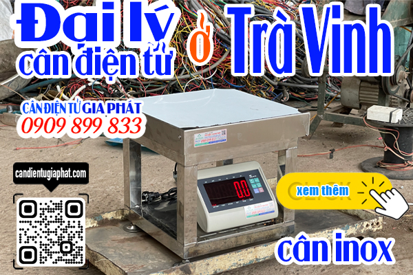 Đại lý cân điện tử Trà Vinh - cân điện tử inox 100kg 200kg 300kg 500kg