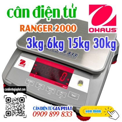 Cân điện tử Ohaus Ranger 2000 3kg 6kg 15kg 30kg