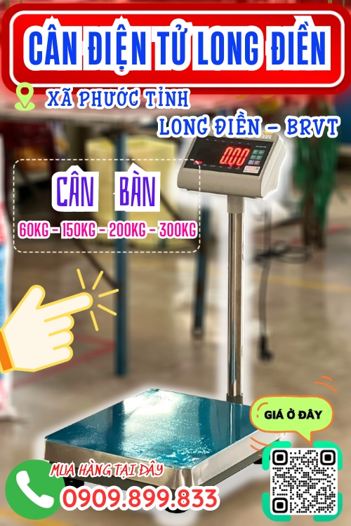 Cân điện tử ở Phước Tỉnh Long Điền BRVT - cân bàn