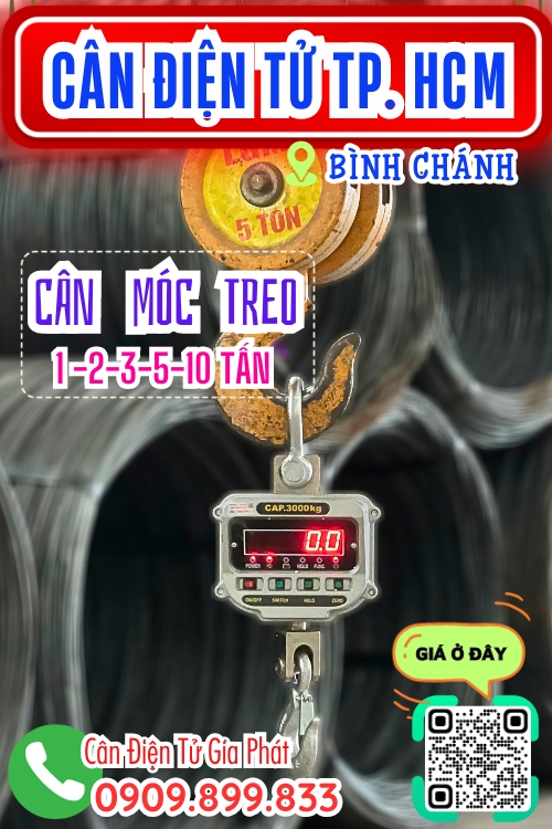 Cân điện tử ở Bình Chánh Hồ Chí Minh - cân treo 1 tấn 2 tấn 3 tấn 5 tấn 10 tấn