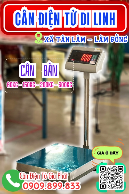 Cân điện tử ở Tân Lâm Di Linh Lâm Đồng - cân bàn