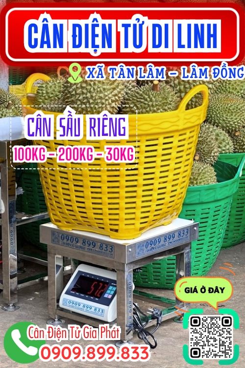 Cân điện tử ở Tân Lâm Di Linh Lâm Đồng - cân sầu riêng