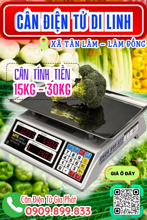 Cân điện tử ở Tân Lâm Di Linh Lâm Đồng - cân tính tiền