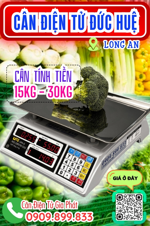 Cân điện tử ở Đức Huệ Long An - cân tính tiền
