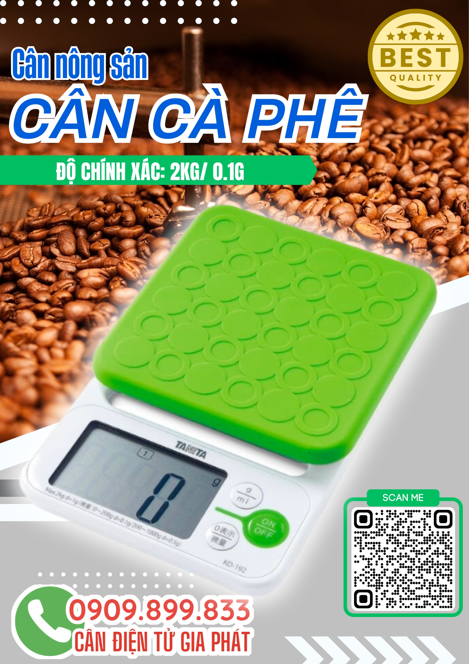 Cân điện tử cân cà phê ở ĐakLak - cân tiểu ly 2kg